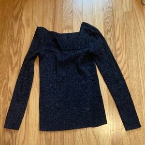 Donna Karan Off-Shoulder Dark Sweater